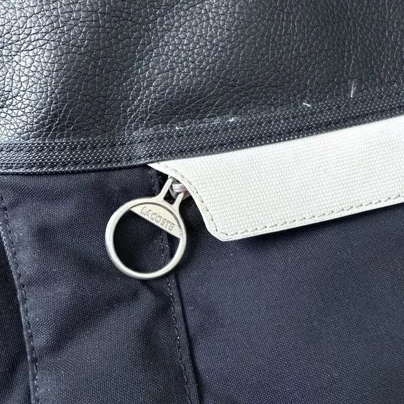 LACOSTE Black Nylon Logo signature Messenger Laptop shoulder bag - Picture 5 of 13